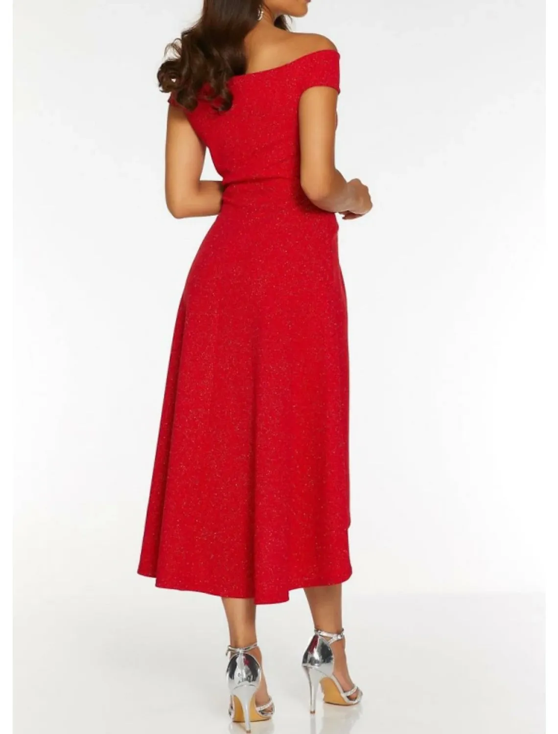 Aimishang  A-Line Cocktail Dresses Elegant Dress Holiday Asymmetrical Short Sleeve Off Shoulder Polyester with