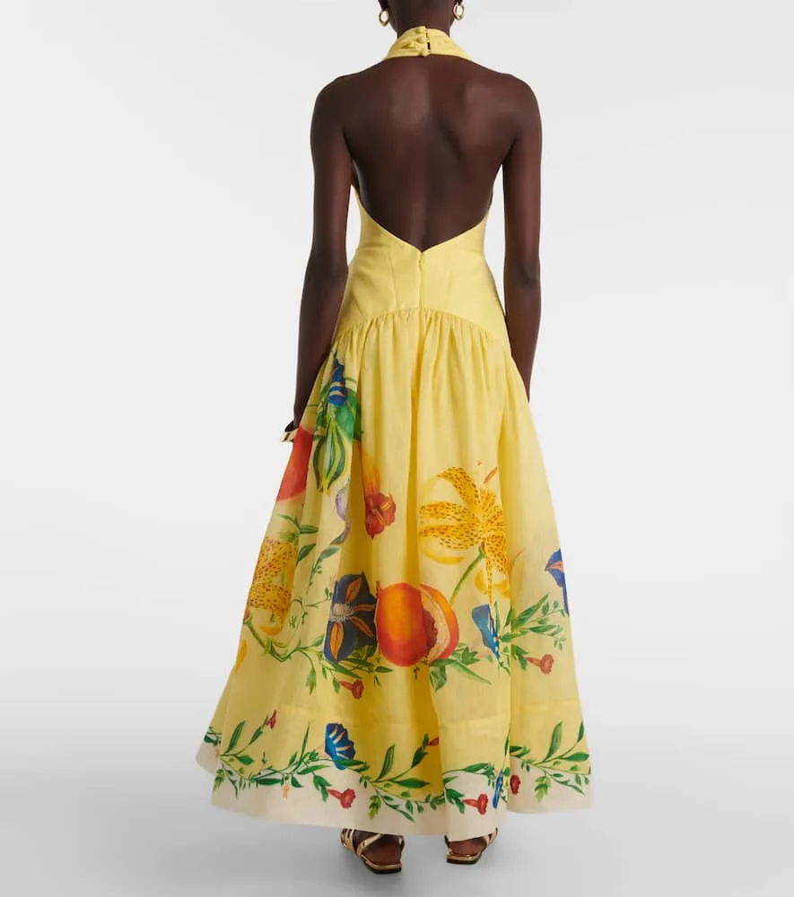Alemais Dahlia floral linen-blend maxi dress