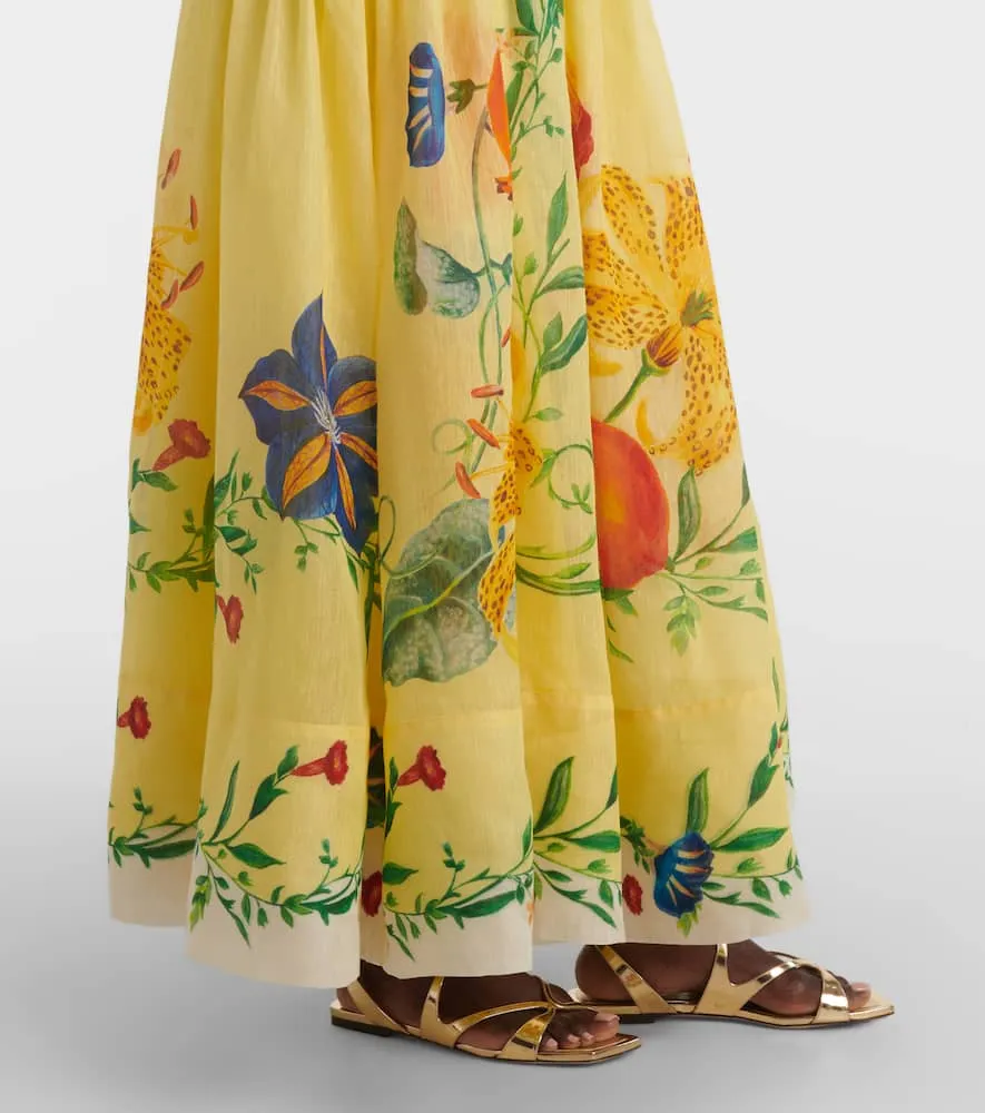 Alemais Dahlia floral linen-blend maxi dress