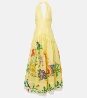 Alemais Dahlia floral linen-blend maxi dress
