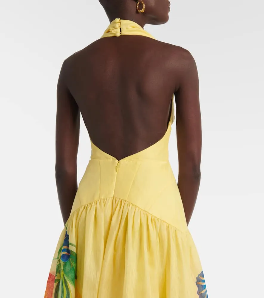 Alemais Dahlia floral linen-blend maxi dress