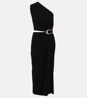 Bottega Veneta Cutout gathered cr√É¬™pe jersey midi dress