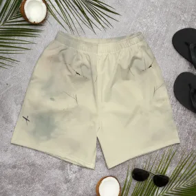 Elegant Ivory All-Over Print Unisex Athletic Long Shorts
