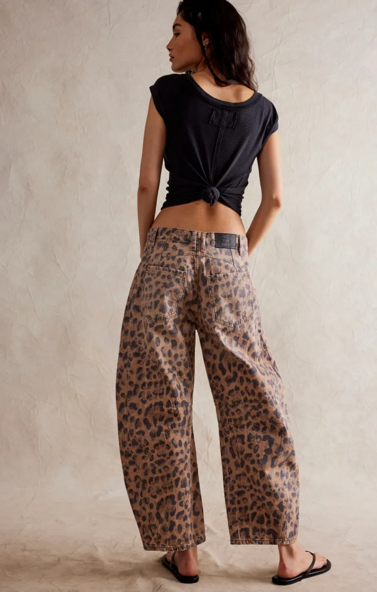 Good Luck Printed Barrel Jeans