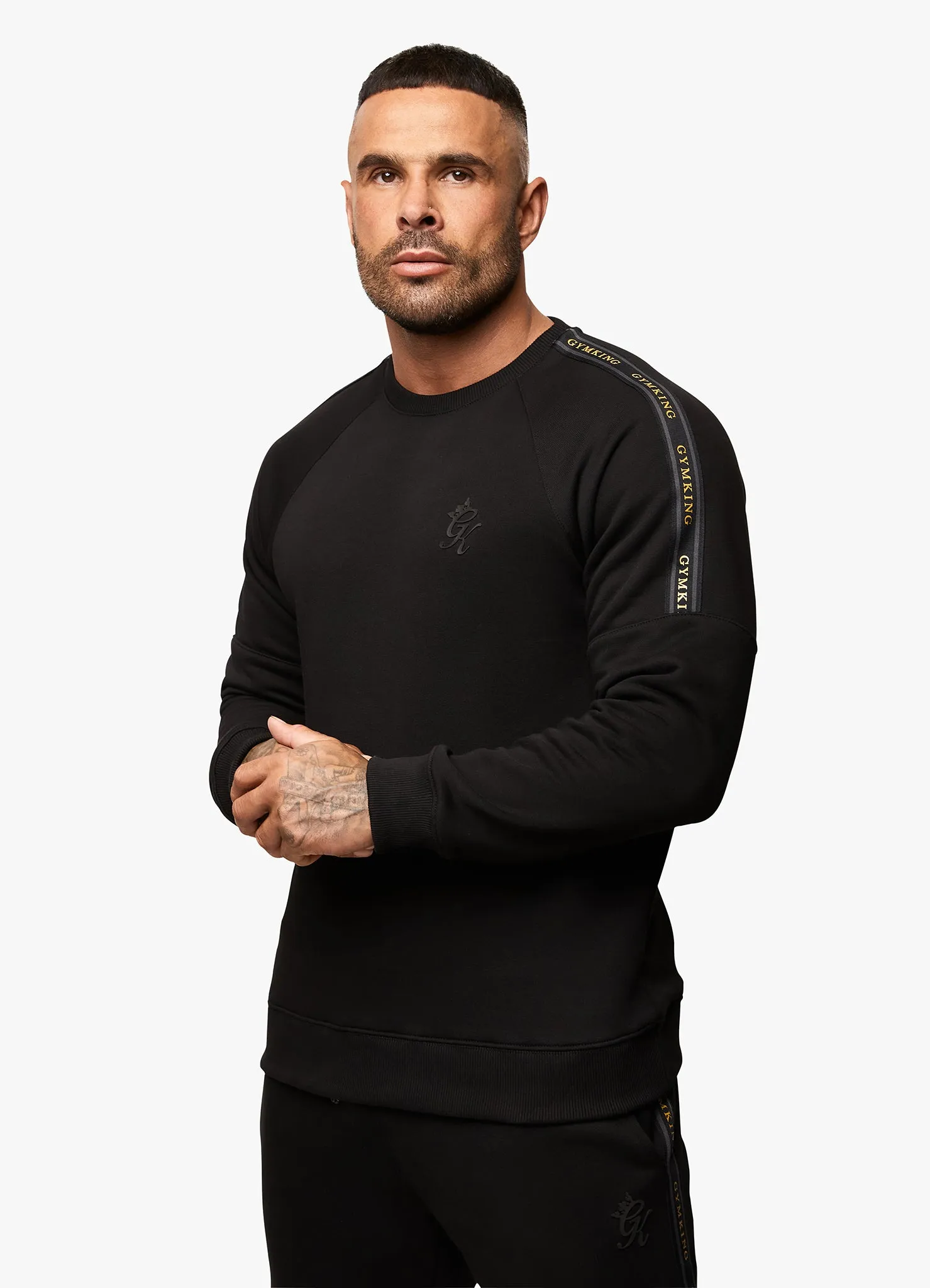 Gym King Premium Taped Tracksuit - Black/Gold