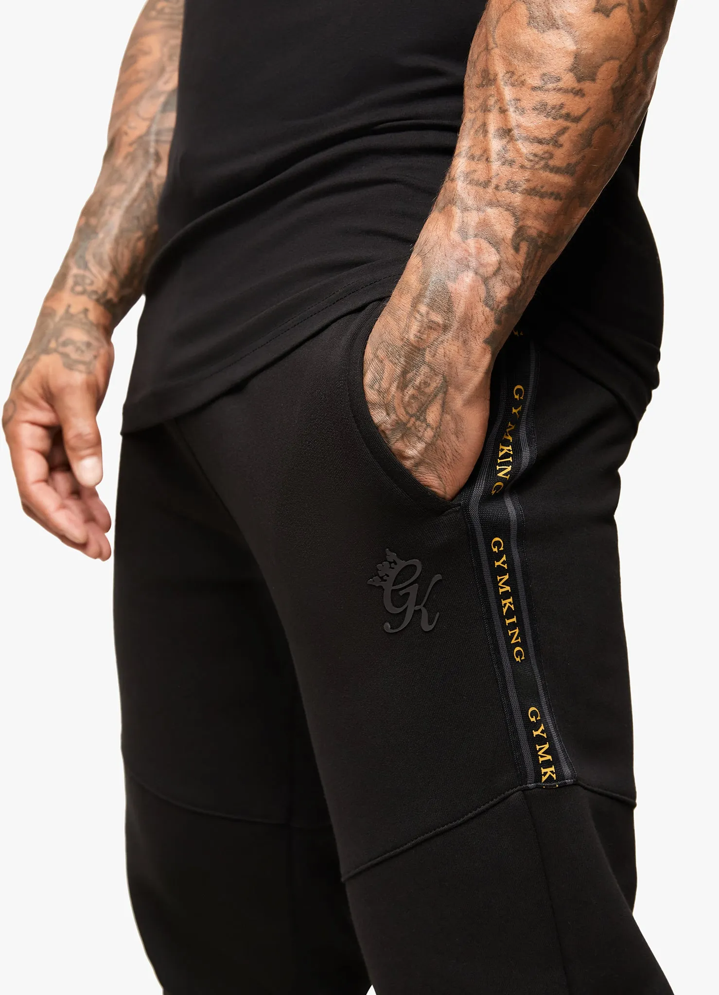 Gym King Premium Taped Tracksuit - Black/Gold