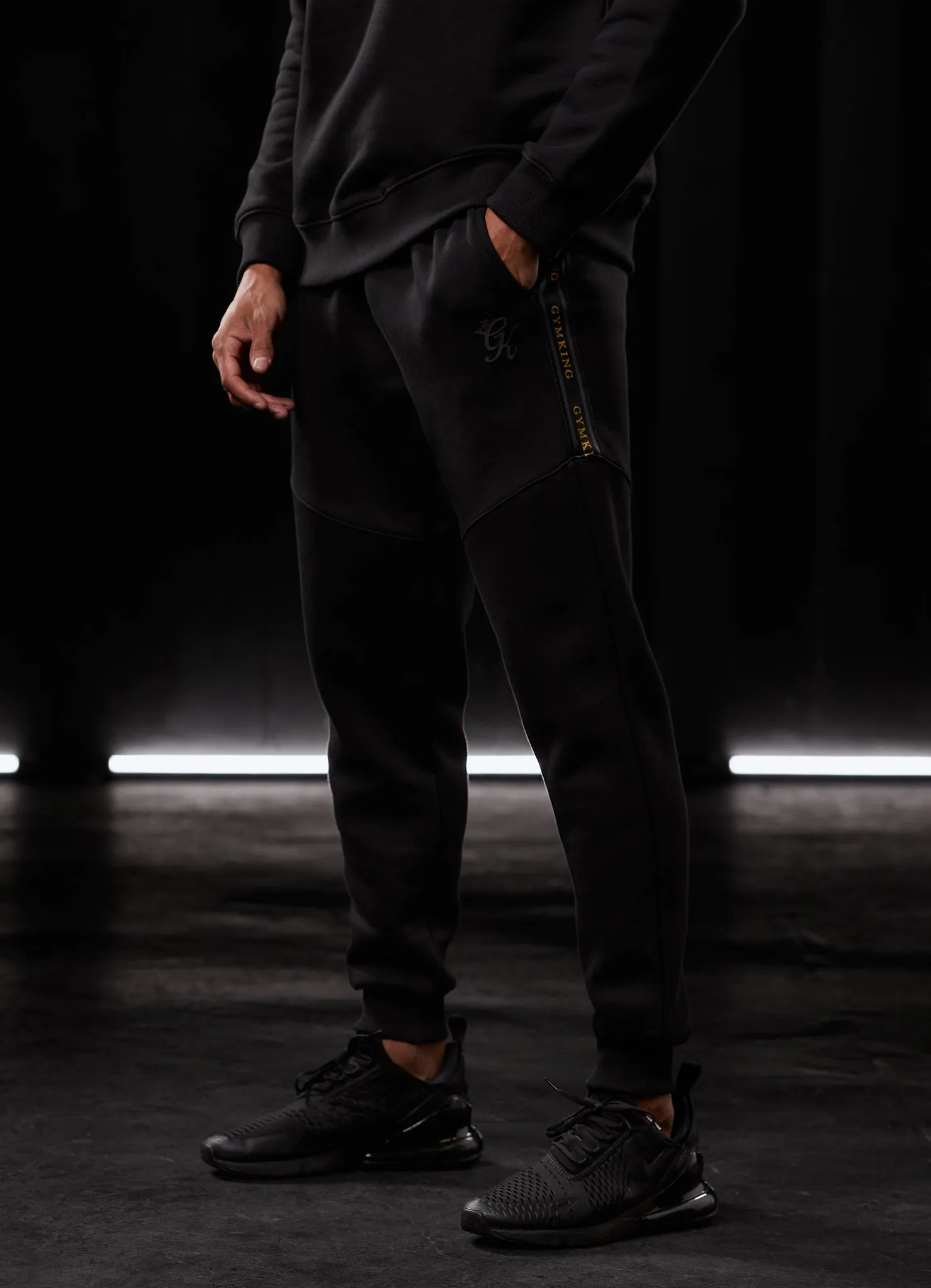 Gym King Premium Taped Tracksuit - Black/Gold