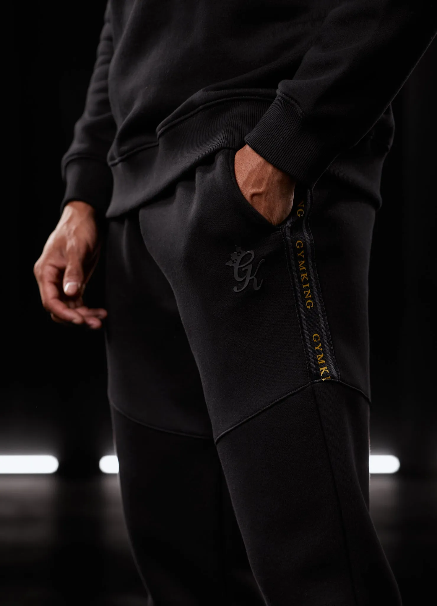 Gym King Premium Taped Tracksuit - Black/Gold