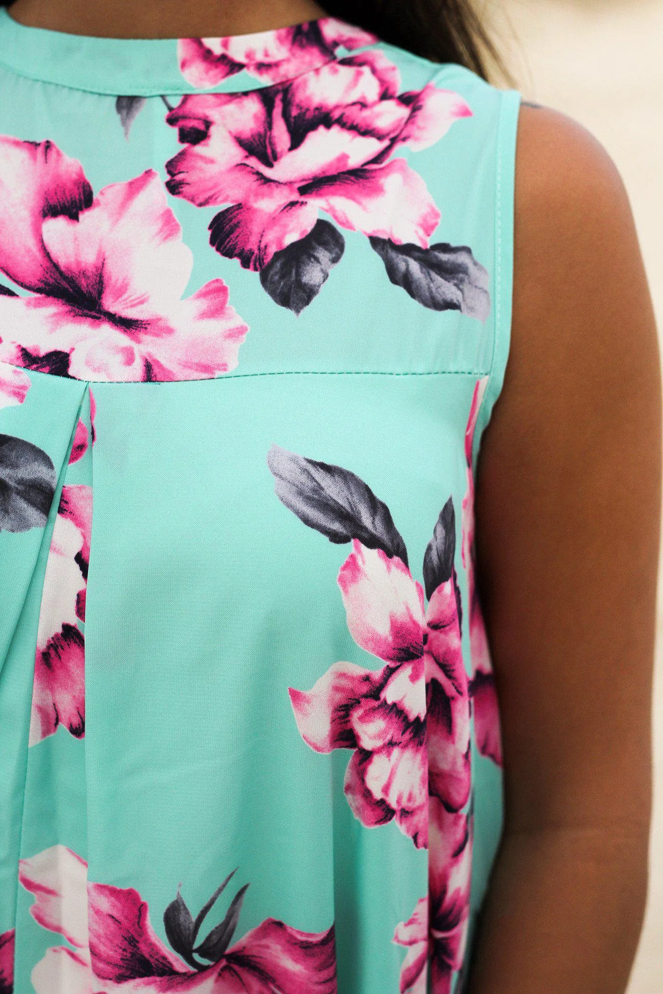 Mint Floral Short Dress